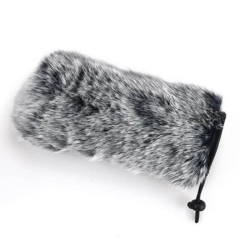 Microphone Furry Windscreen Dead Cat Wind Muff Mic Windshield Fur Foam Cover as Pop Filter Compatible with Rode VideoMic GO Camera Microphone