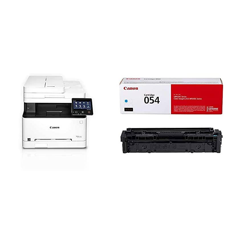 Color imageCLASS MF644Cdw - All in One, Wireless, Mobile Ready, Duplex Laser Printer & Genuine Toner, Cartridge 054 Cyan (3023C001) 1 Pack