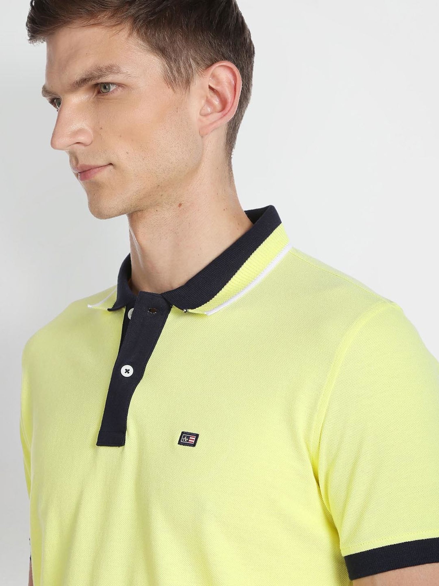Arrow Sport Yellow Cotton Regular Fit Polo T-Shirt
