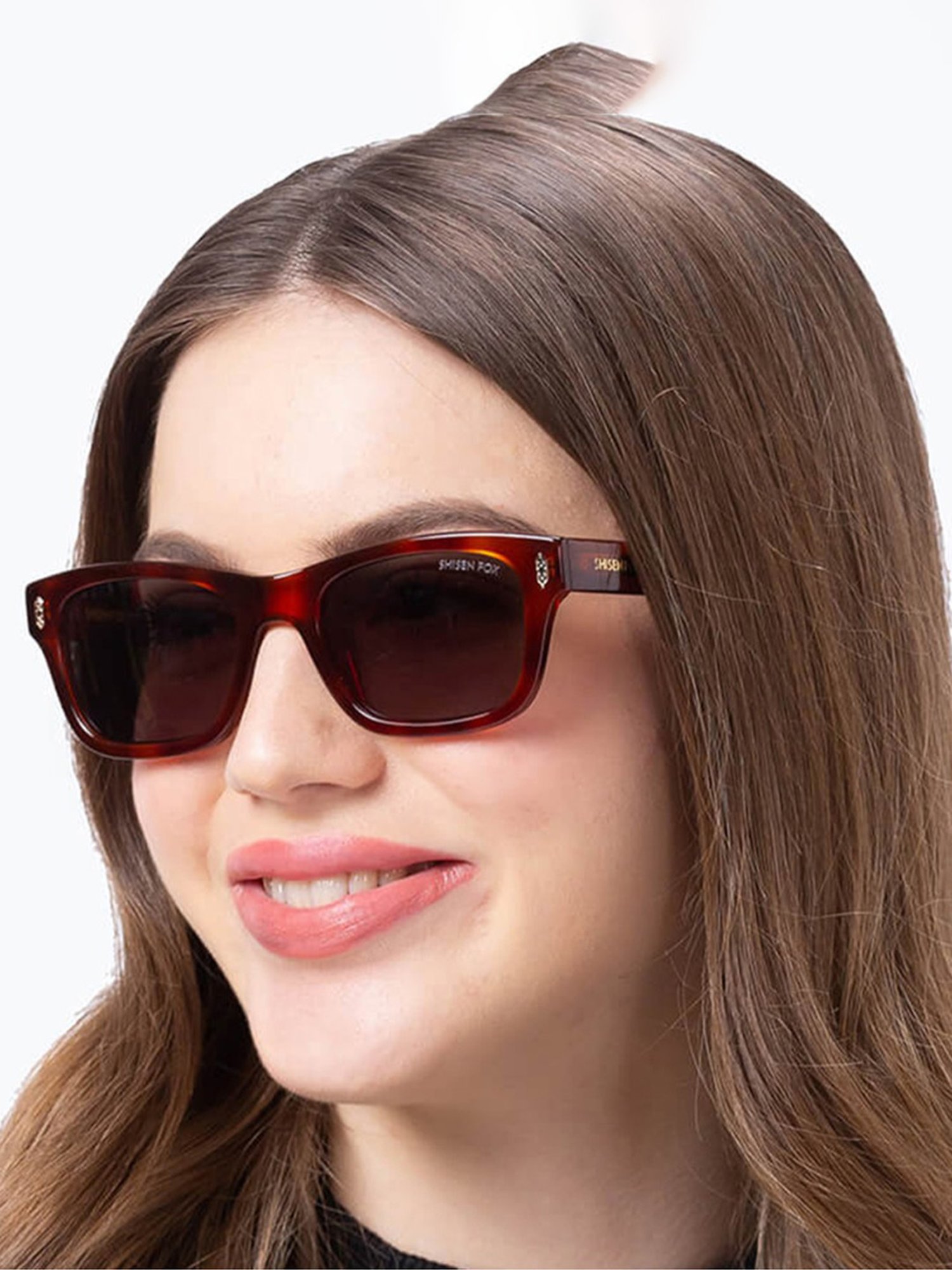 Shisen Fox Gazo Havana Rectangular Unisex UV Protection Sunglasses -52 mm