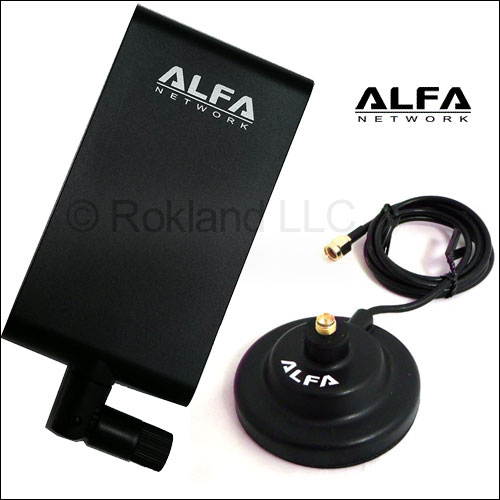 Alfa APA-M25 2.4/5 GHz dual band 10 dBi antenna +ARS-AS01 magnetic docking base