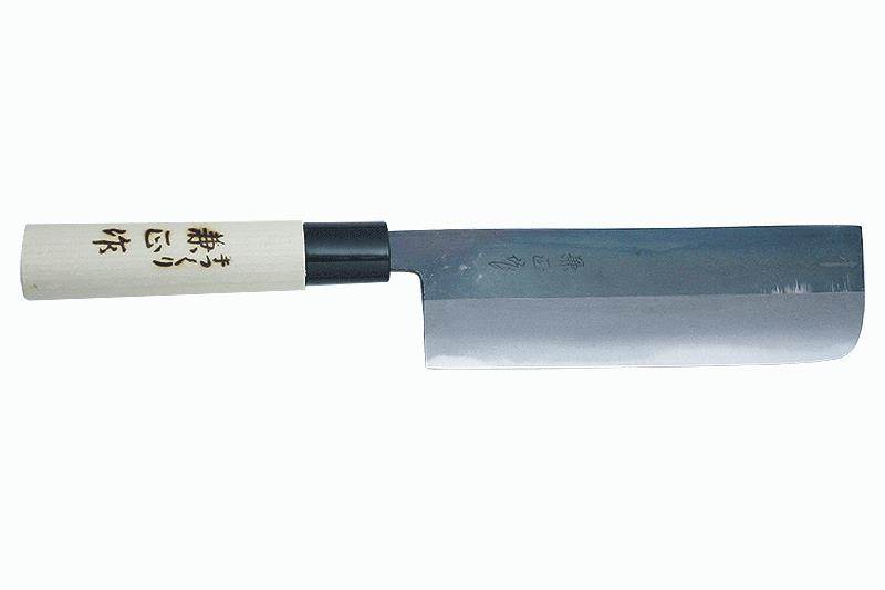 Kanetsune Nakiri 135mm With Plastic Bolster Magnolia wood handle, "Kuro-Uchi" finished KC-557
