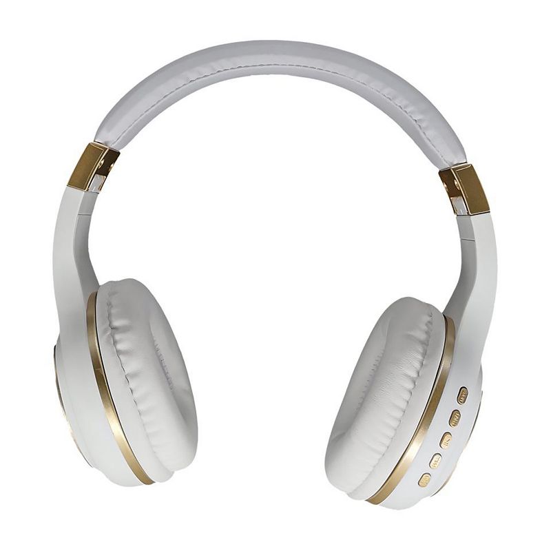 Morpheus 360 HP5500W Wireless Stereo Bluetooth Headphones, White with Gold Accents
