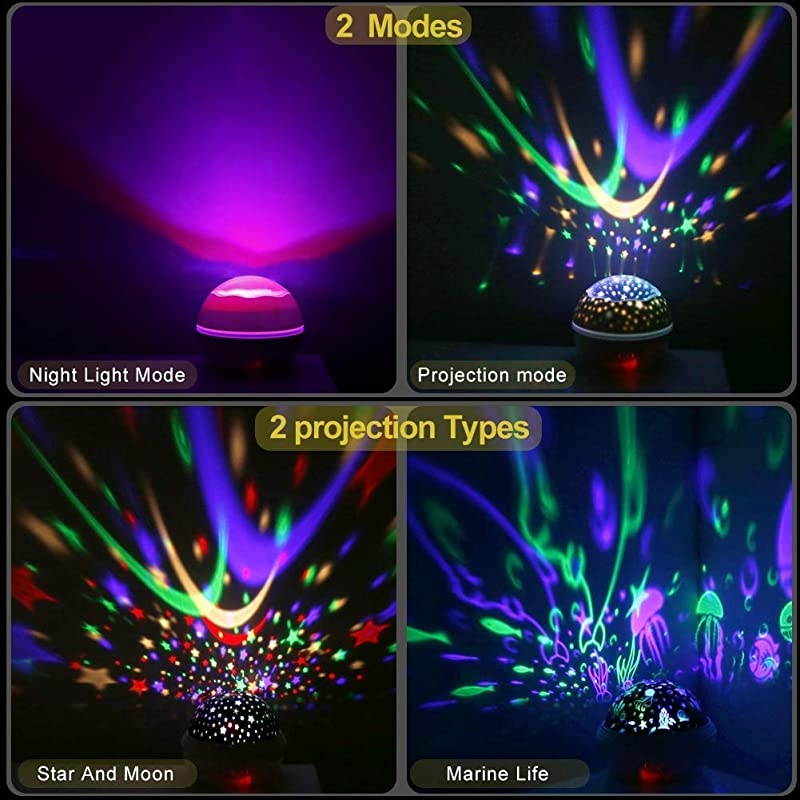 Light Projector StarOcean with Fish Dolphin Shark Allinone Light Projector for Kids Colorful Rotating Projection Light Gift for Boys Girls Black
