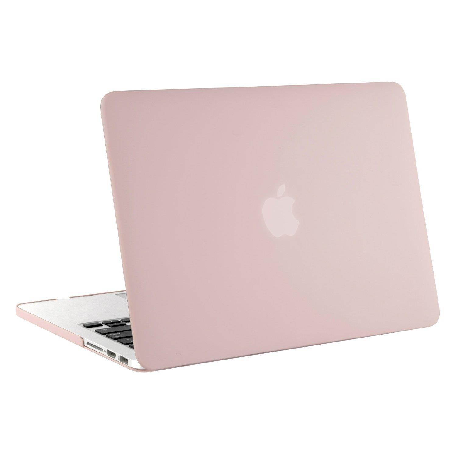 MOSISO Plastic Hard Case Shell & Keyboard Cover & Screen Protector Only Compatible [Previous Generation] MacBook Pro (No USB-C) Retina 15 Inch (Model: A1398) (No CD-ROM), Rose Quartz
