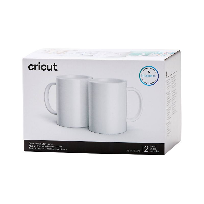 Cricut 2ct 15oz Ceramic Mugs - White