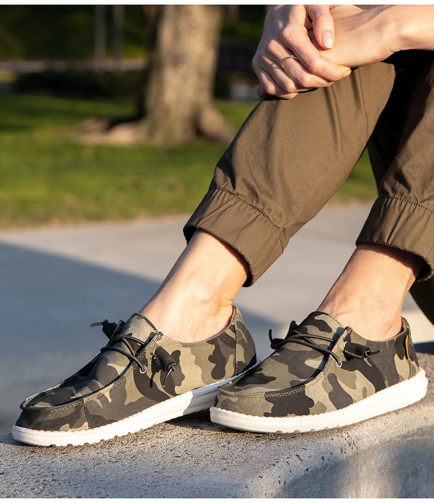 Hey Dude Wendy Camo Canvas Washable Slip-Ons