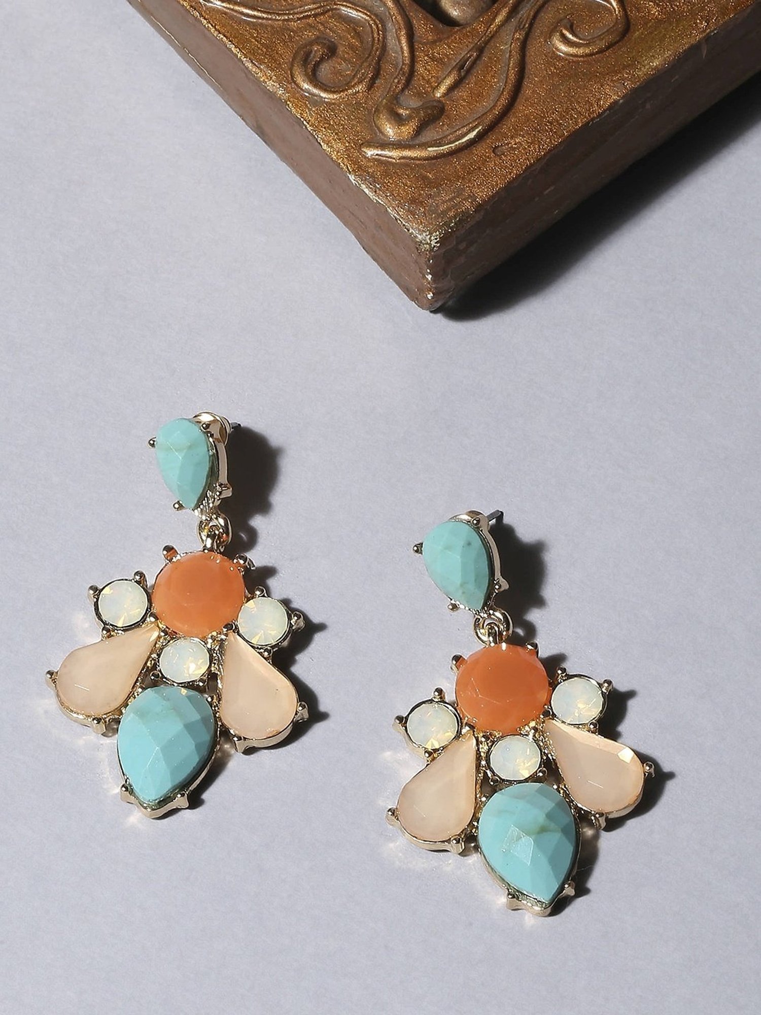 Accessorize London Eclectic Gem Short Dangler Earrings