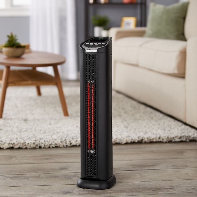Lasko 5160 Portable Electric 1500 Watt Room Oscillating Ceramic Tower Space Heater with Remote, Adjustable Thermostat, Digital Controls, and Timer