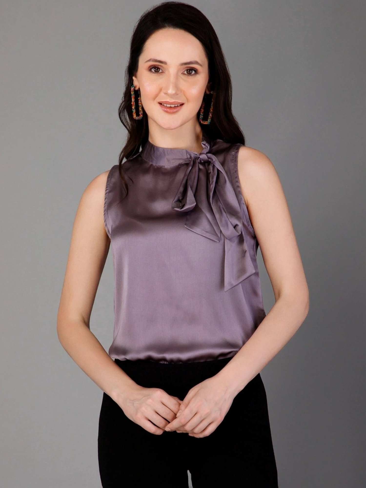 PURYS Purple Regular Fit Top