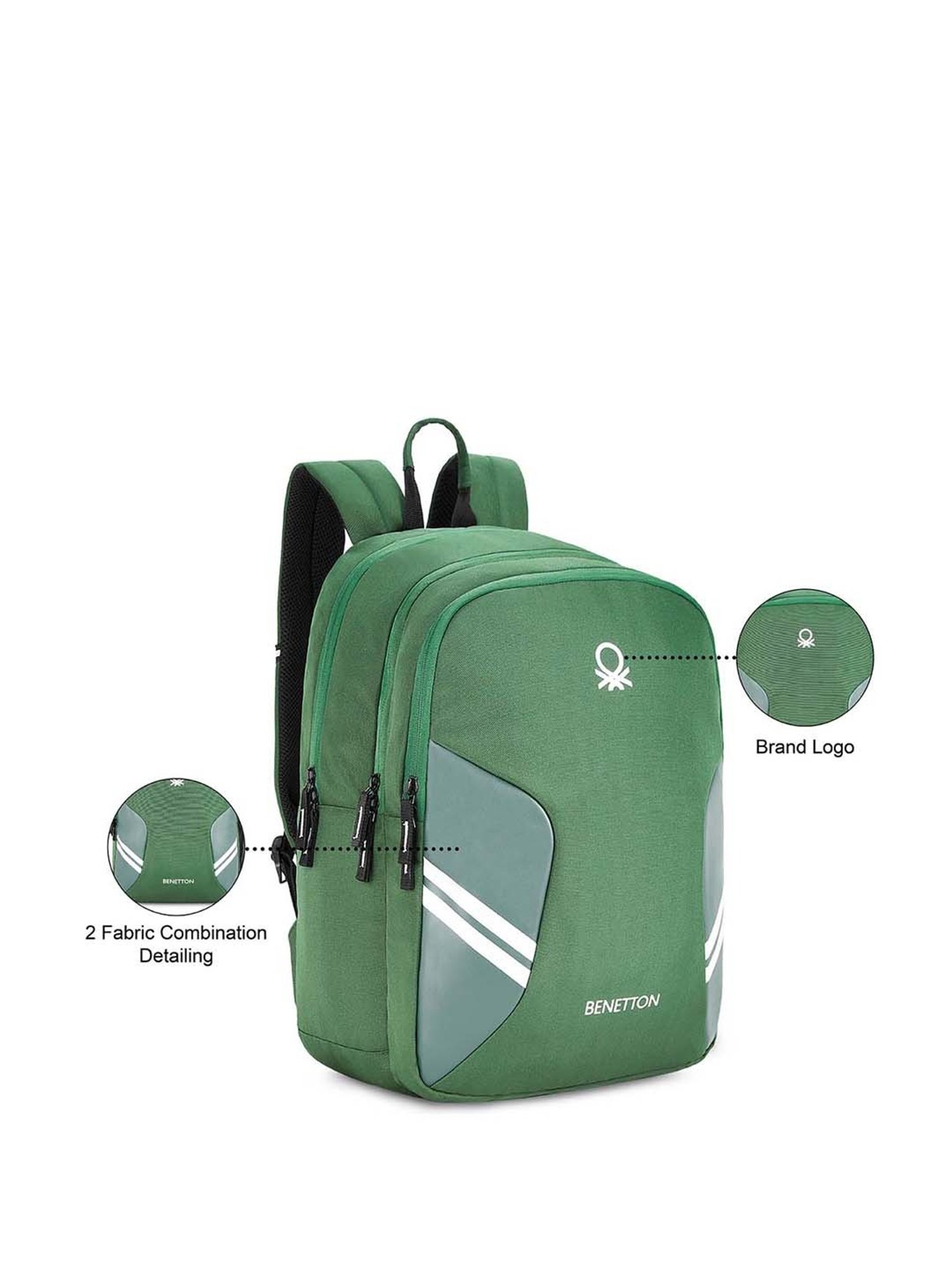 United Colors of Benetton Magnus 30 Ltrs Green Medium Laptop Backpack