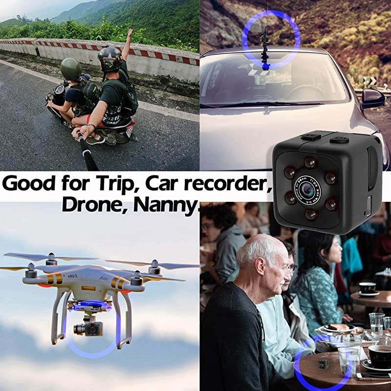 Hidden Spy Camera Portable Small 1080P Wireless Cam with Night Vision and Motion Detection for NannyHousekeeper Security Sports Camera Blackwith 16GB Card