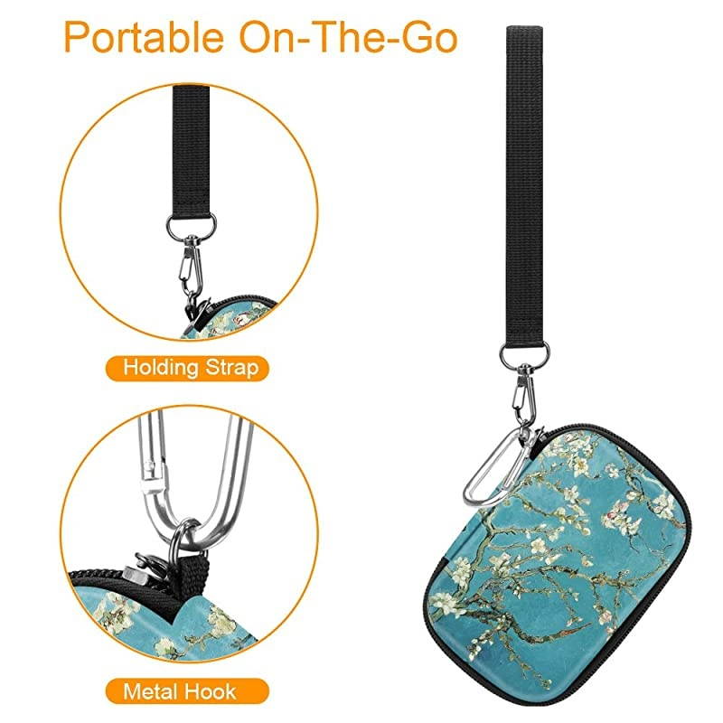 Carrying Case Compatible with HP Sprocket Photo Printer - Hard EVA Shockproof Storage Portable Travel Bag w/Inner Pocket, Removable Strap and Metal Hook (Blossom)