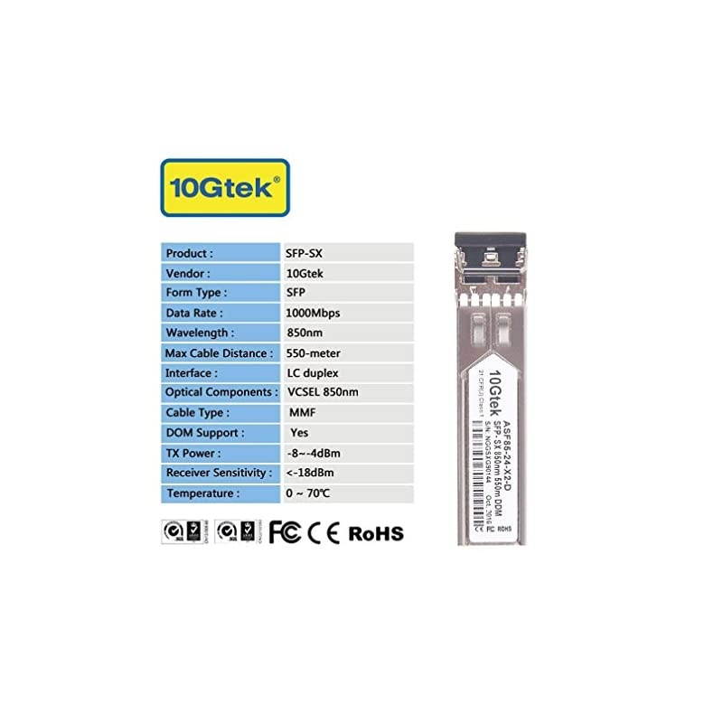 SFP 1000BaseSX 850nm MMF up to 550 Meters Compatible with HP J4858C