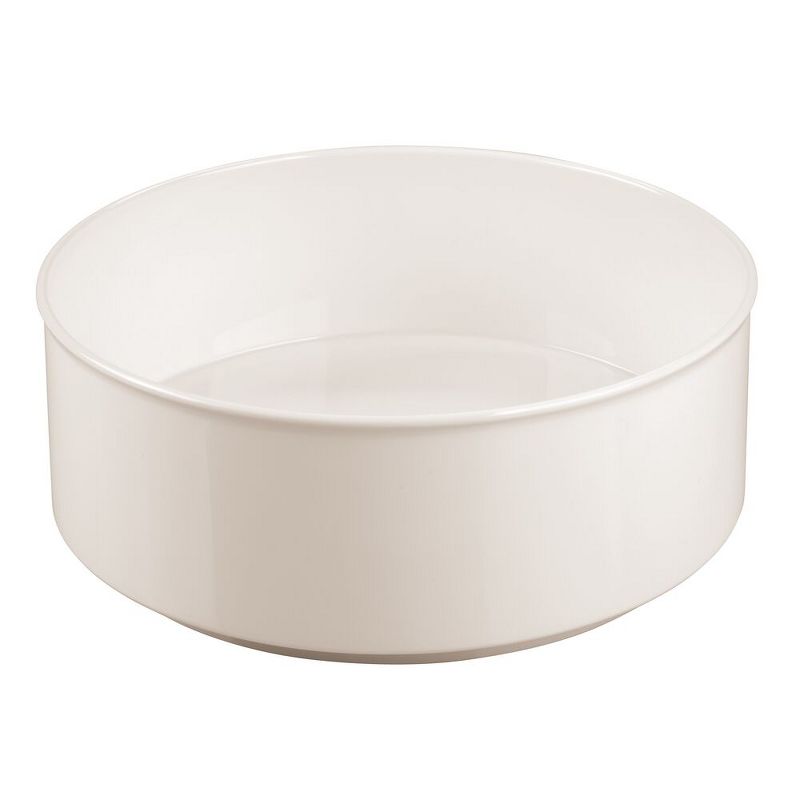 mDesign Plastic Round Lazy Susan Rotating Storage Turntable, 2 Pack - Cream
