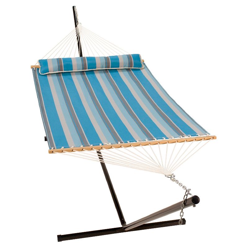 Algoma 13' Quick Dry Hammock with Pillow - Ocean Stripe