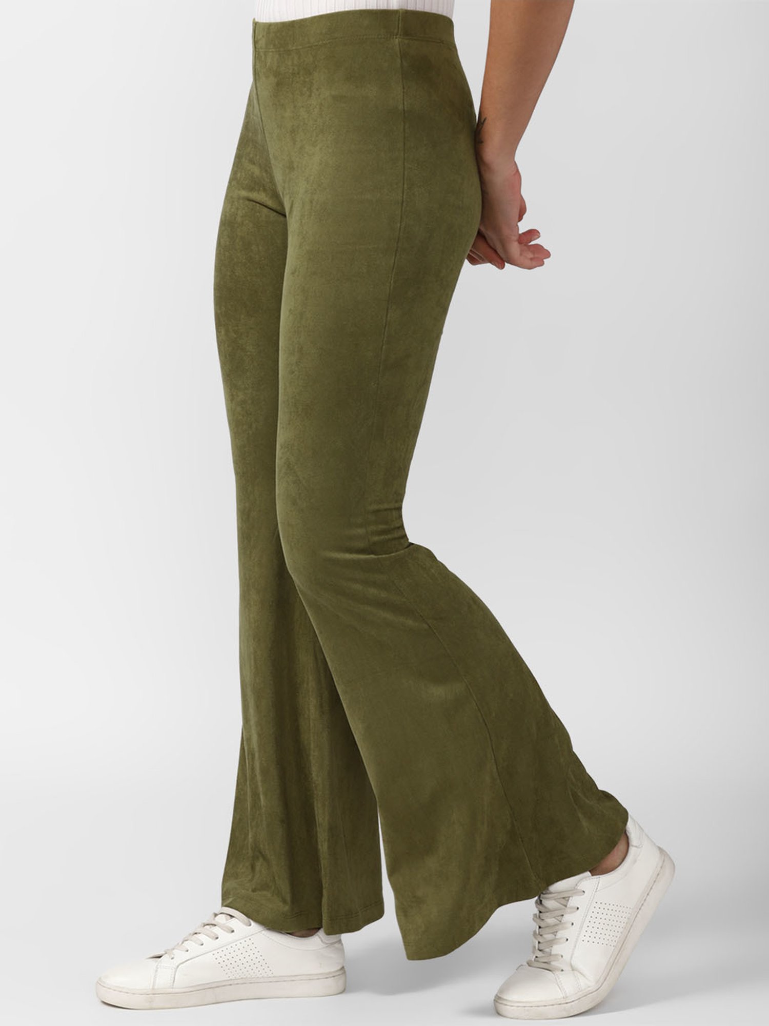 Forever 21 Olive Mid rise Regular fit Pants