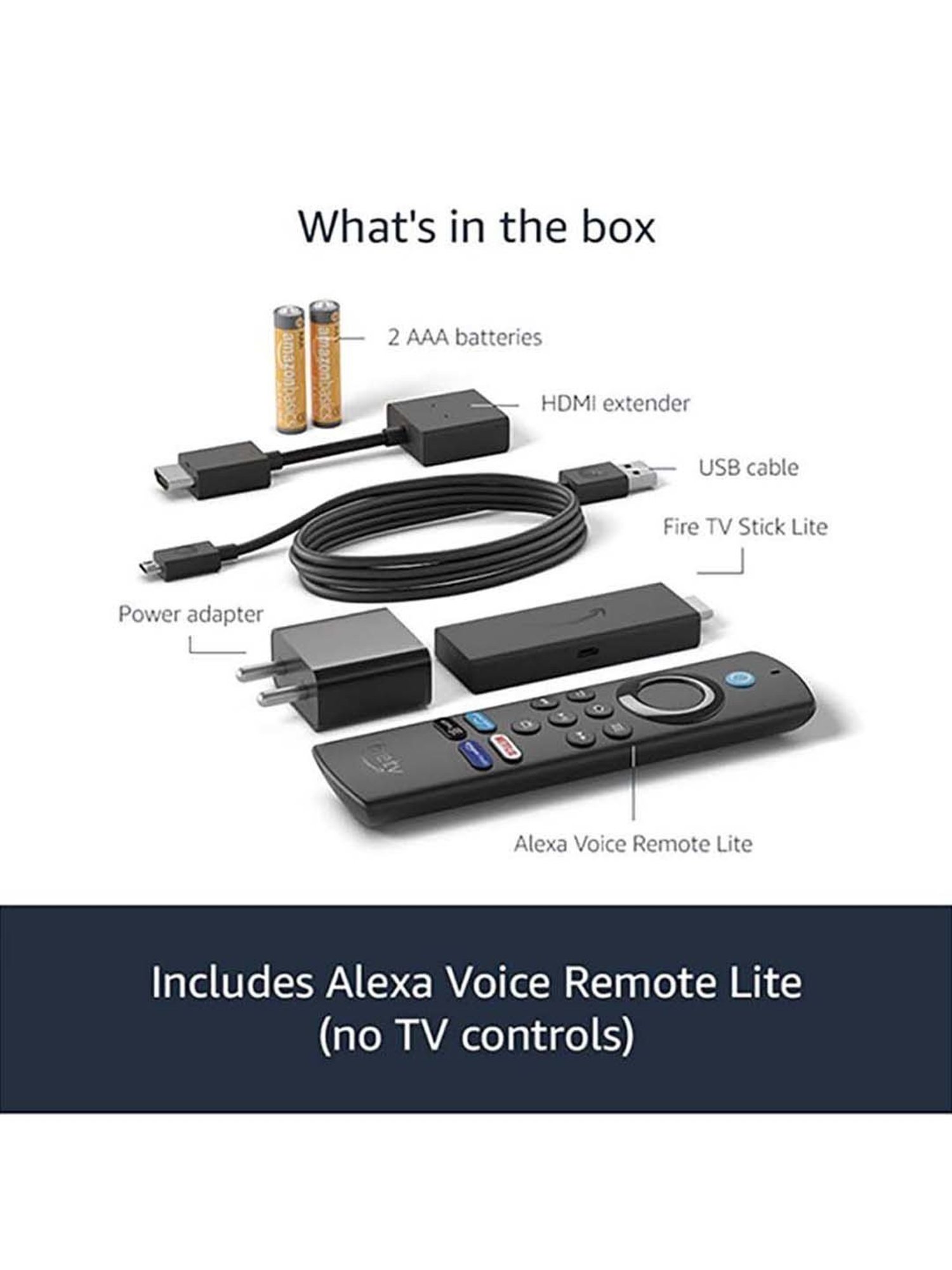 Amazon Fire TV Stick Lite with all-new Alexa Voice Remote (App controls), HD Streaming Device, Black