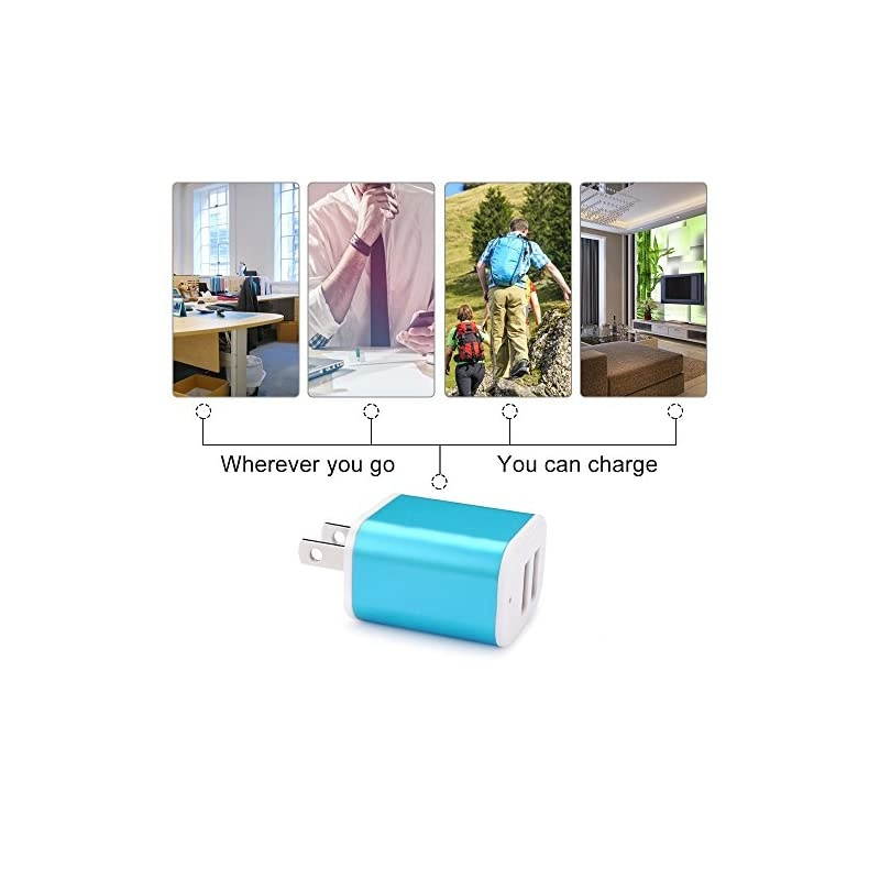 Android Charger with Wall Plug  21A Dual Port USB Wall Charger Brick Block Charger Cube Box with 2Pack 6ft Micro USB Cable Phone Charger Cord for Samsung Galaxy S7 S6 Edge J3 J7 LG Stylo 5 3