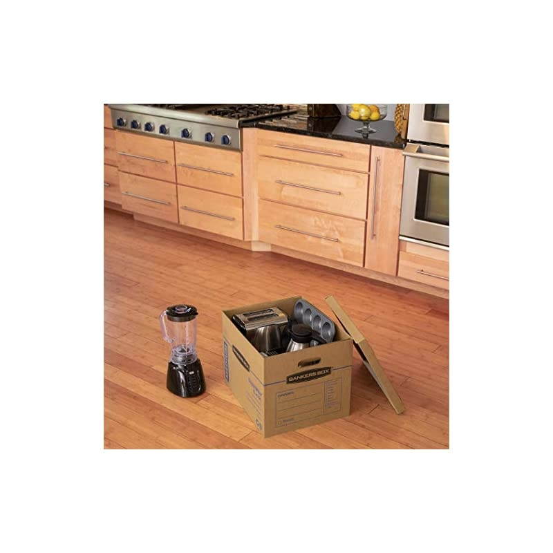 SmoothMove Classic Moving Boxes, Tape-Free Assembly, Easy Carry Handles, Medium, 18 x 15 x 14 Inches, 20 Pack (8817202)