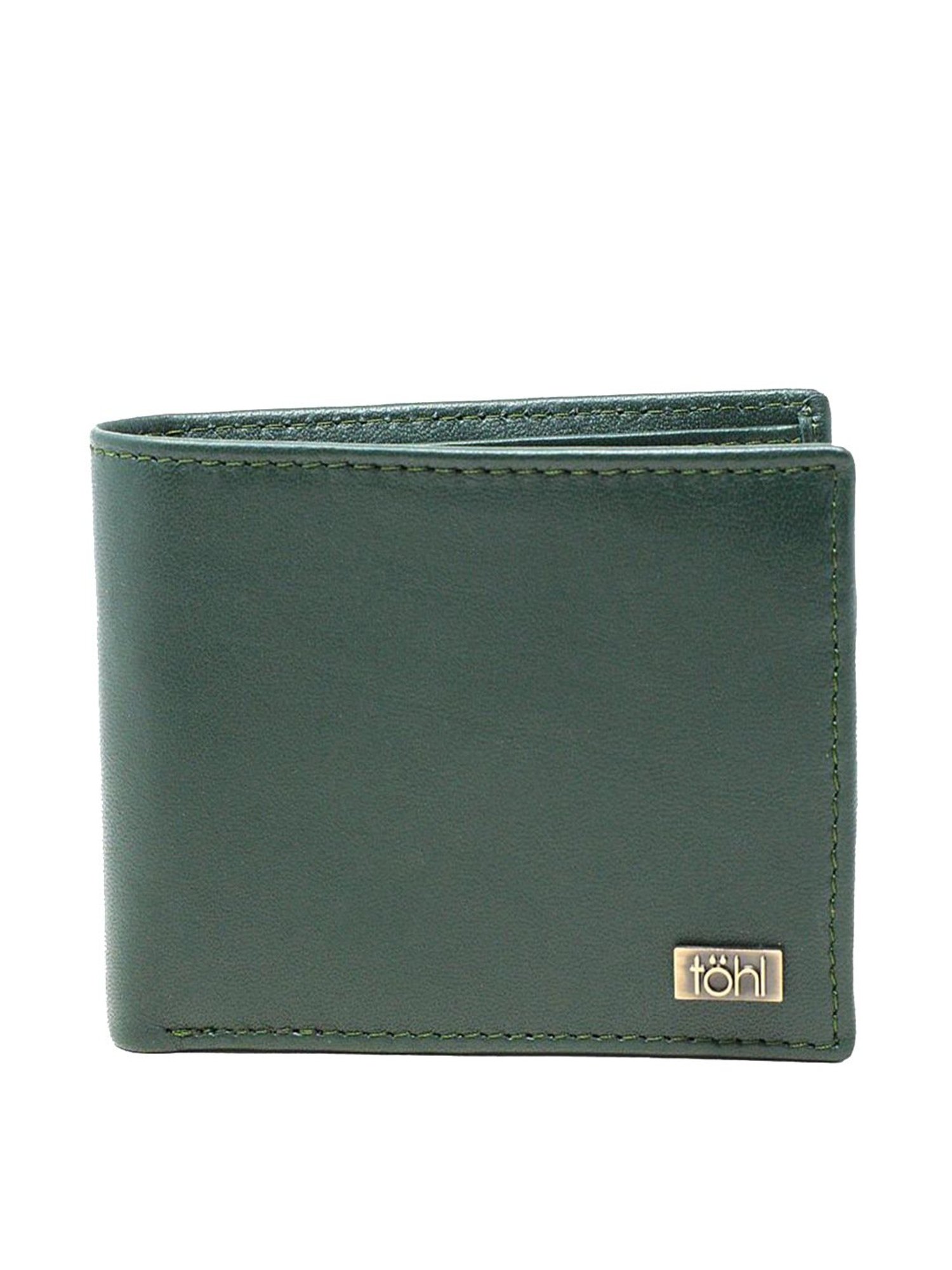 Tohl Reine Green Casual Leather Bi-Fold Wallet for Men