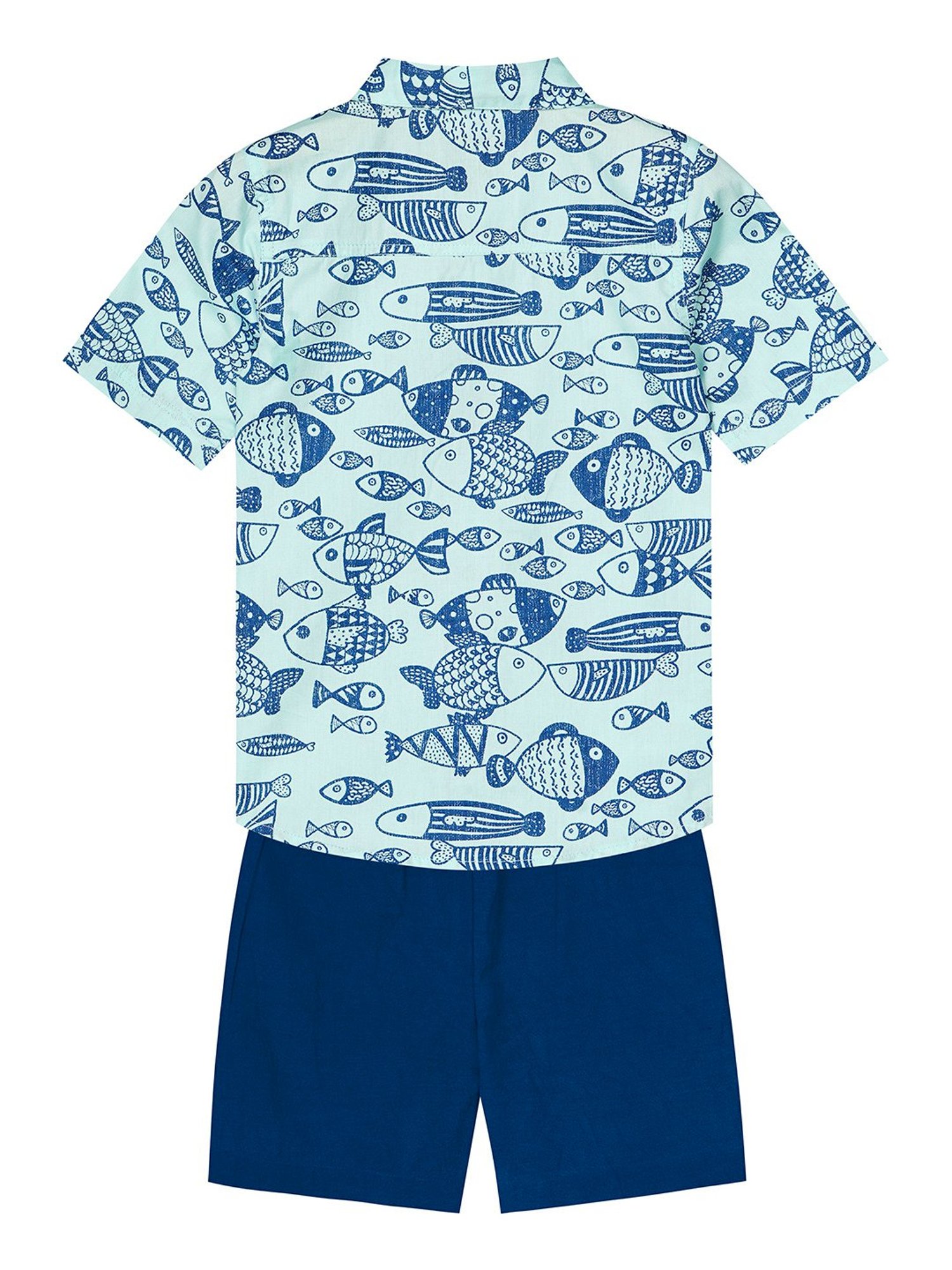 Budding Bees Kids Blue Printed Shirt with Shorts