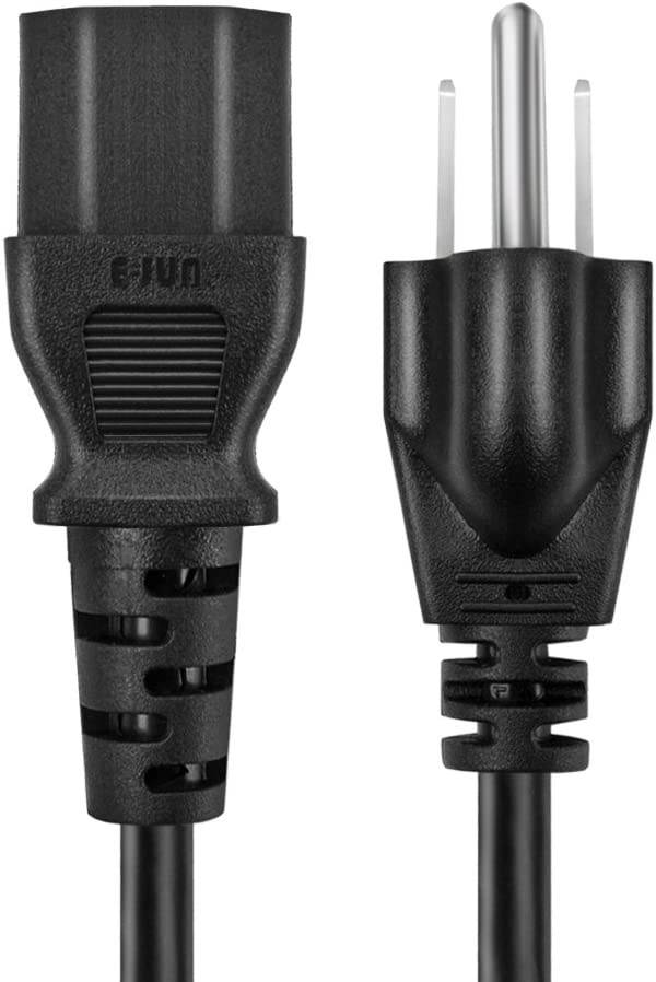 TNP Universal Power Cord (1 Feet) - NEMA 5-15P to IEC320C13 Power Cable Wire Connector Socket Plug Jack - Black