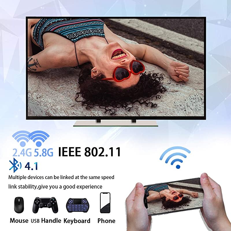 TV Box 100 4GB 64GB Smart TV Box Box RK3318 USB 30 Ultra HD 1080P 4K HDR WiFi 24GHz 58GHz Bluetooth 41 Set Top Box with Mini Wireless Backlit Keyboard HK1 MAX 4G 64G