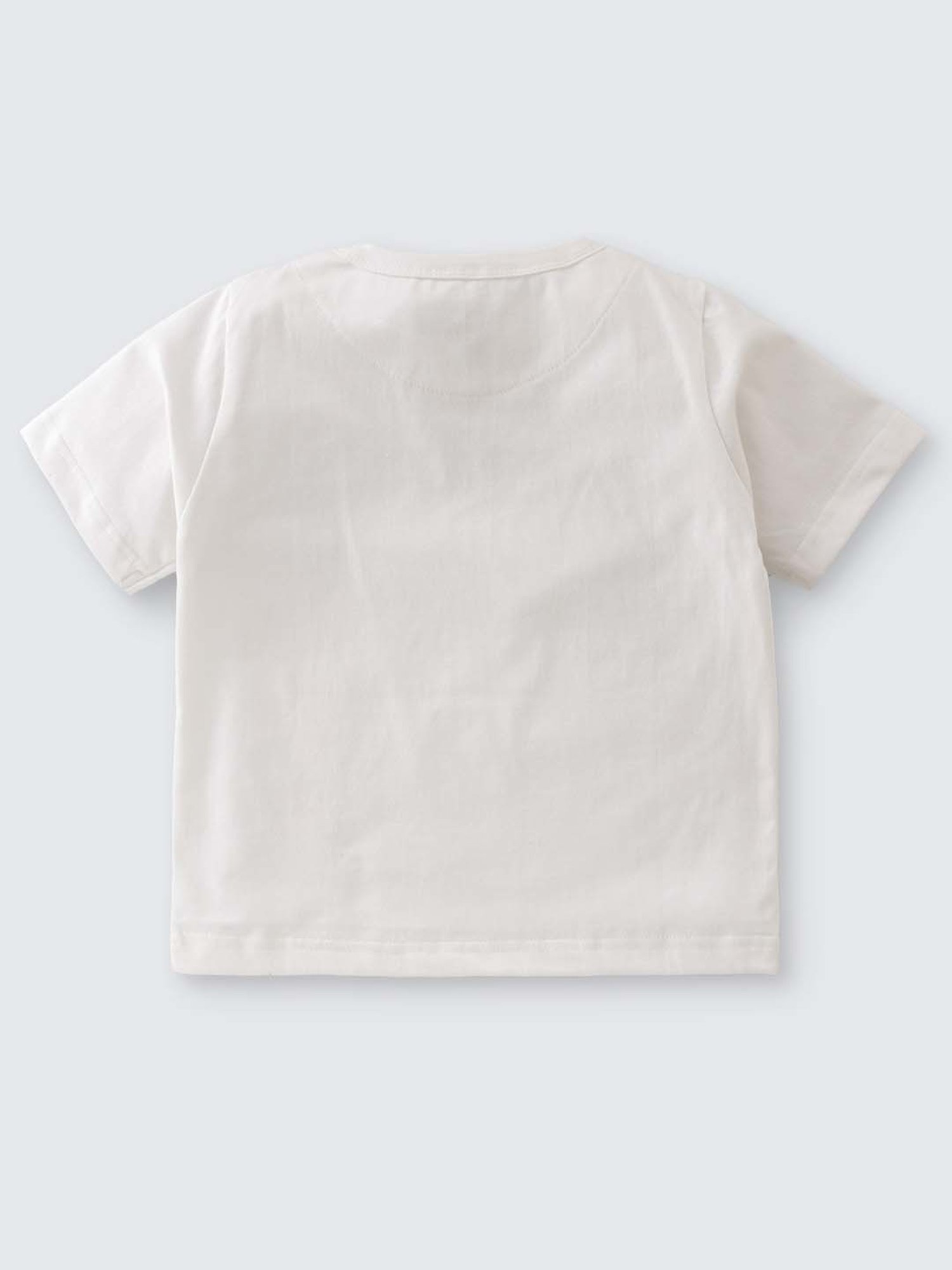 Nite Flite Kids Off-White & Mustard Cotton Printed Top Set