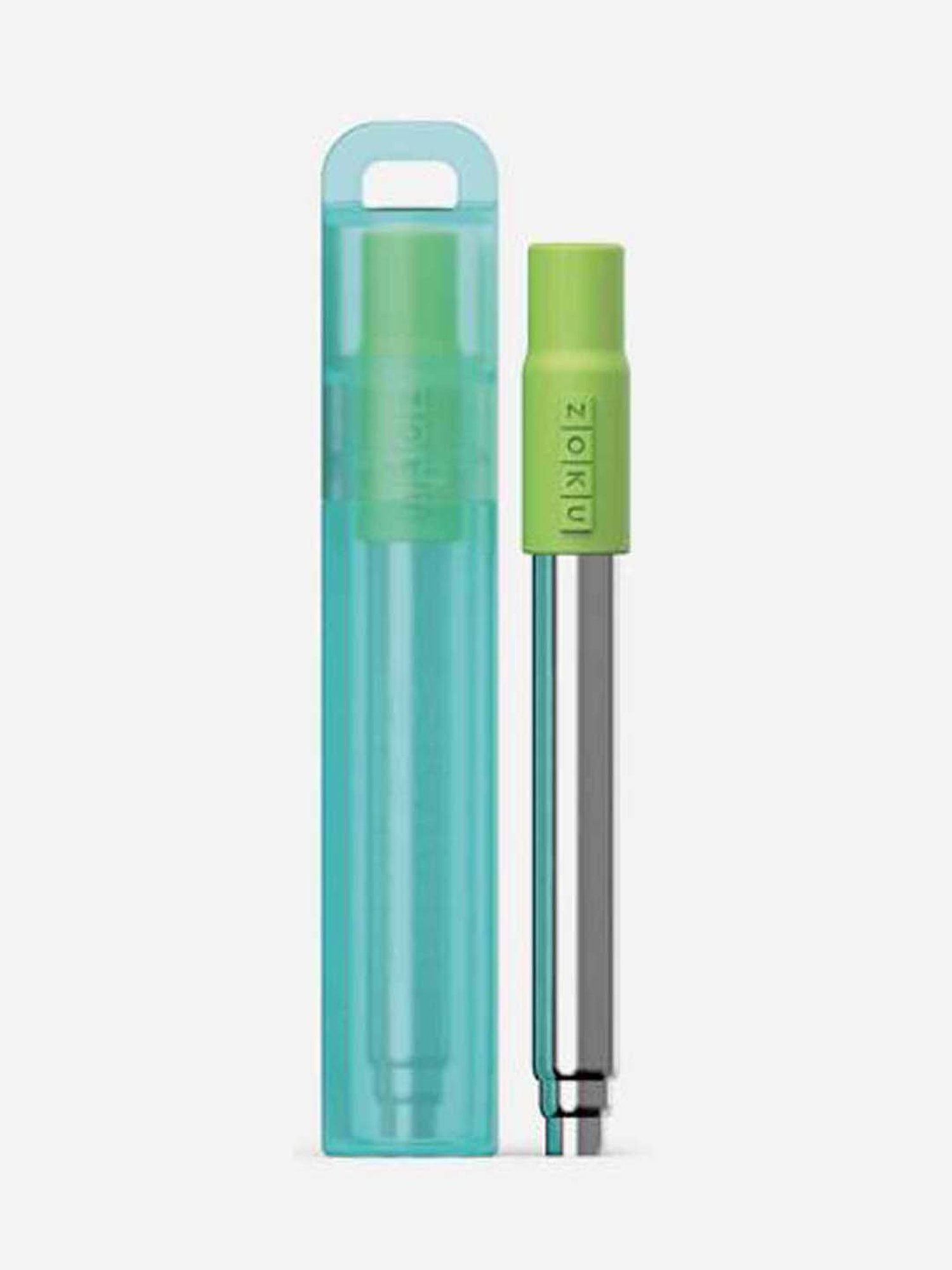 Zoku Blue & Green Stainless Steel Pocket Straw