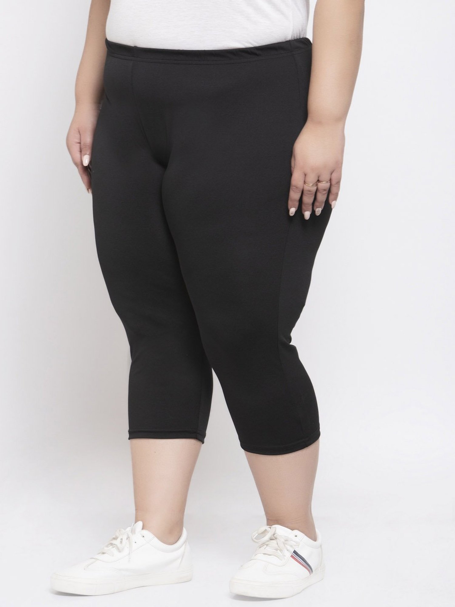 Melon by PlusS Black Regular Fit Capris