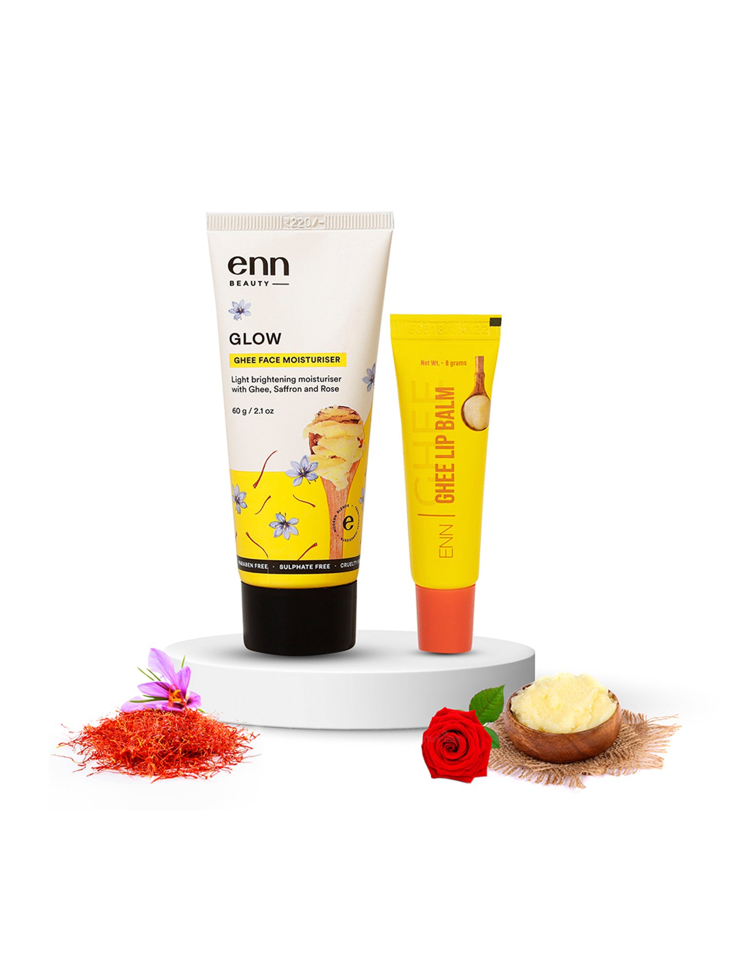 ENN Glow Ghee Face Moisturiser & Ghee Lip Balm Combo Kit
