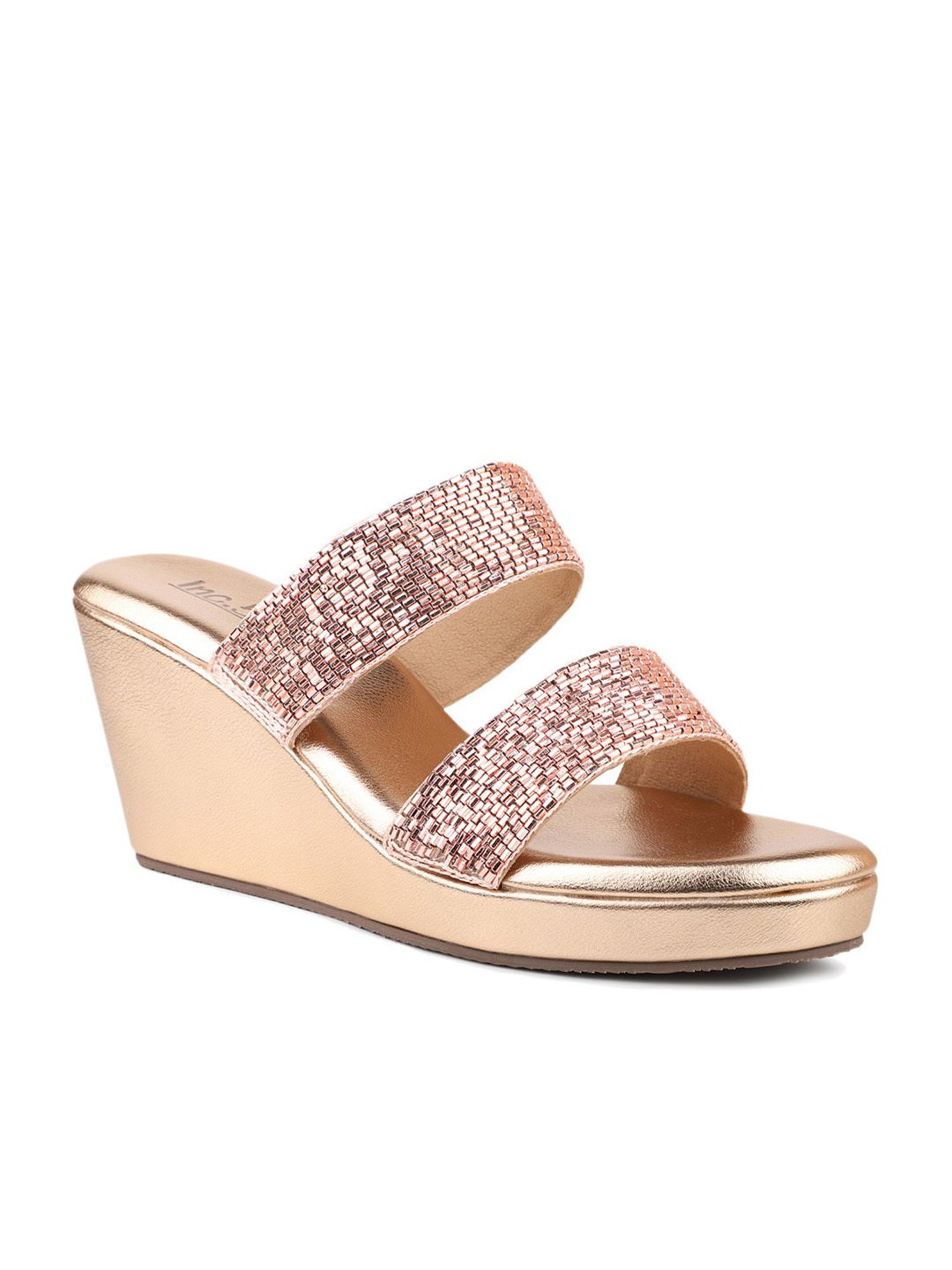 Inc.5 Women's Rose Gold Ethnic Wedges