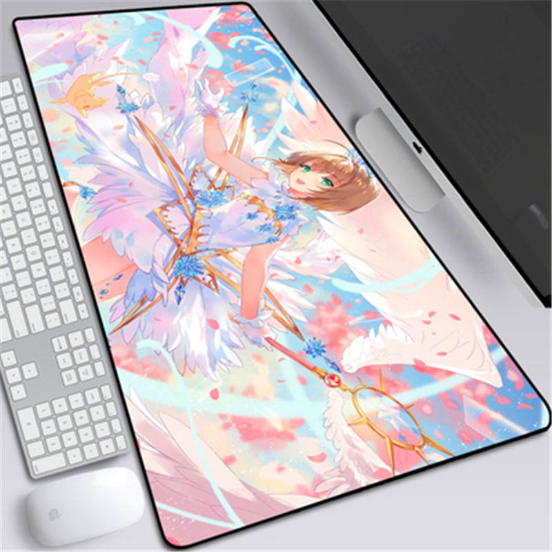 Extended Mousepad Anime Cardcaptor Sakura Mouse Pad Cartoon Gaming Mouse Mat Anti-slip  Desk Mats Large desk pads with Stitched Edges Desk Cushion For Desk Cover, Computer Keyboard, PC 300&times;800&times;2mm