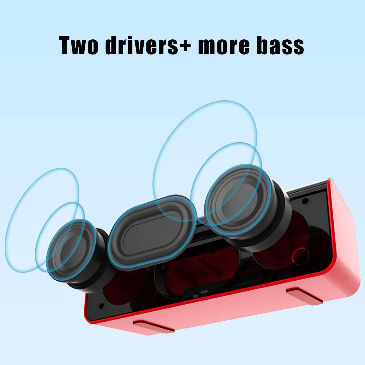 ZEALOT S31 Portable Bluetooth Speakers, Wireless Bluetooth Speaker with Loud Stereo Sound,Exceptional Bass Indoor/Outdoor 33 ft Bluetooth Range Built-in Mic,Perfect for Home, iPhone,Samsung(Red)
