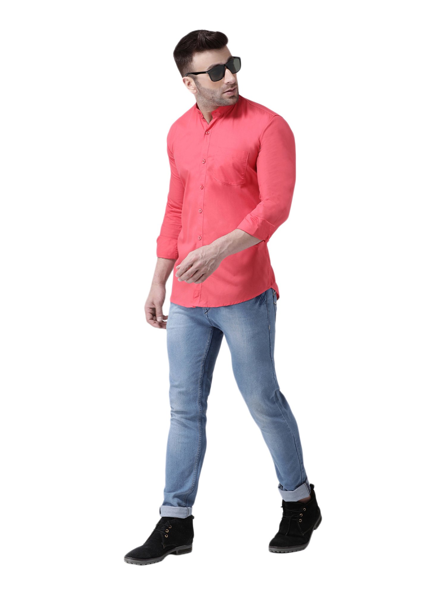 Hang Up Red Cotton Slim Fit Shirt