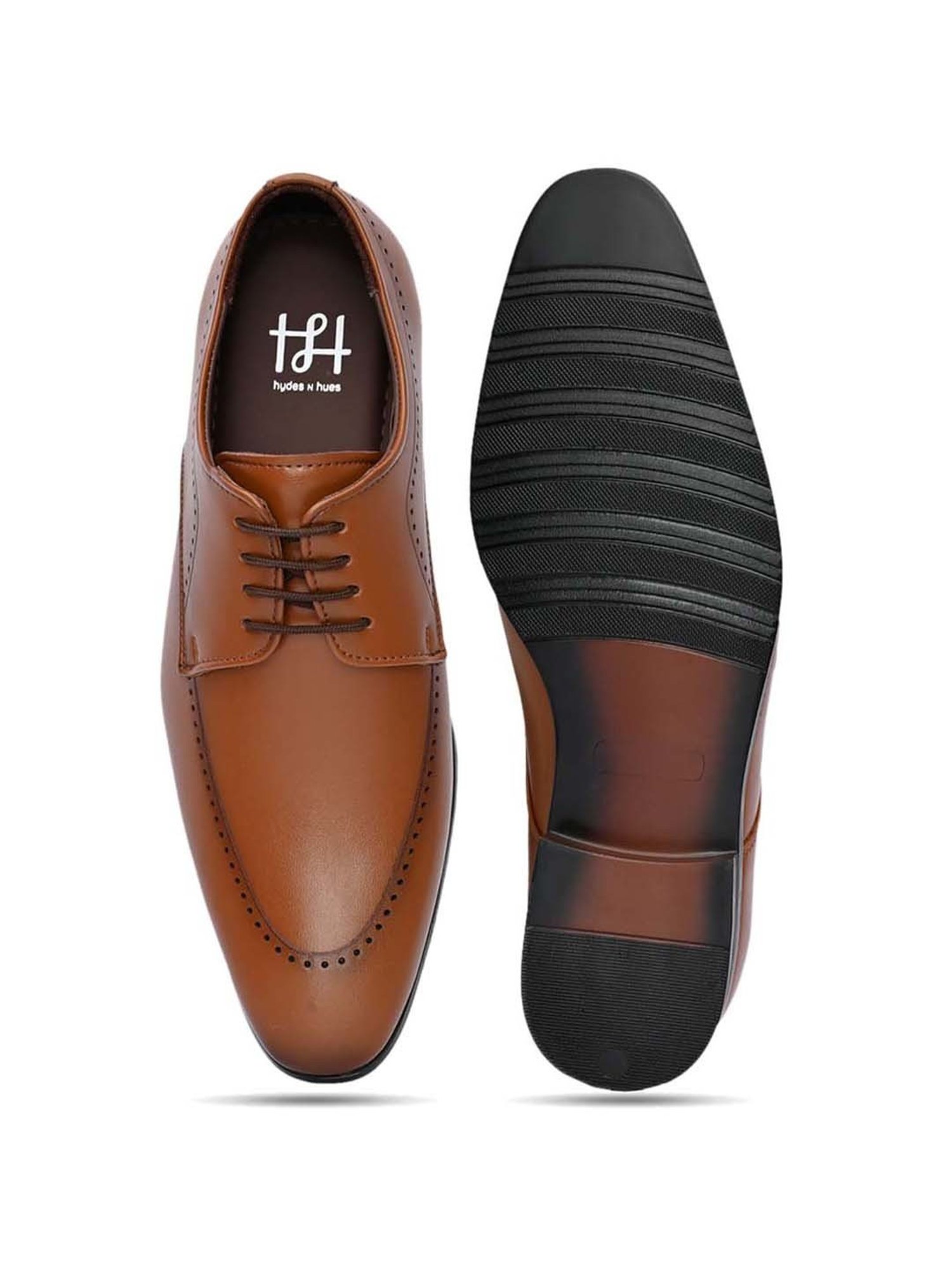 Hydes N Hues Men's Tan Derby Shoes