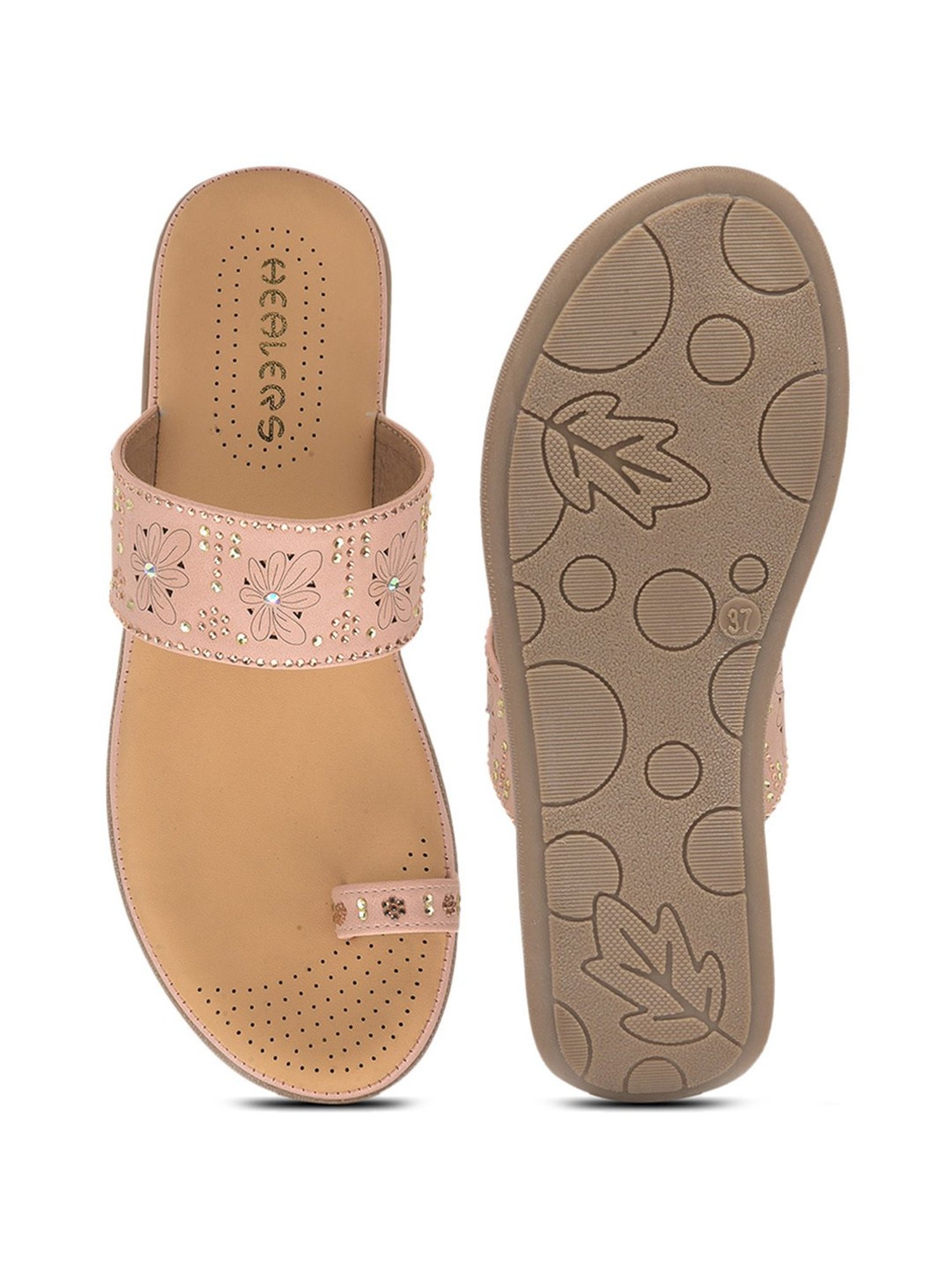 Healers By Liberty Women's Pink Toe Ring Wedges