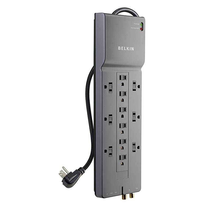 6Outlet Power Strip Surge Protector wFlat Rotating Plug 6ft Cord 600 Joules amp 12Outlet Power Strip Surge Protector w 8ft Cord 3940 Joules Gray