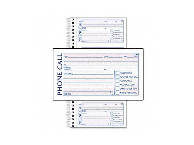 Adams SC1154D Spiral Bound Phone Message Books