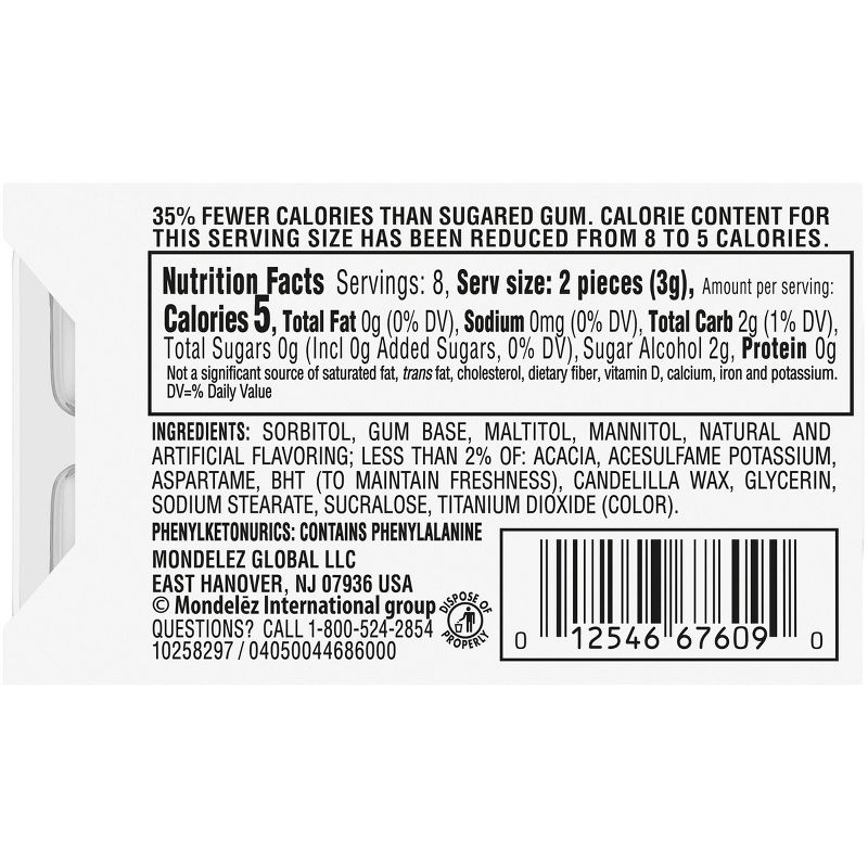 Trident White Peppermint Sugar Free Gum - 16ct