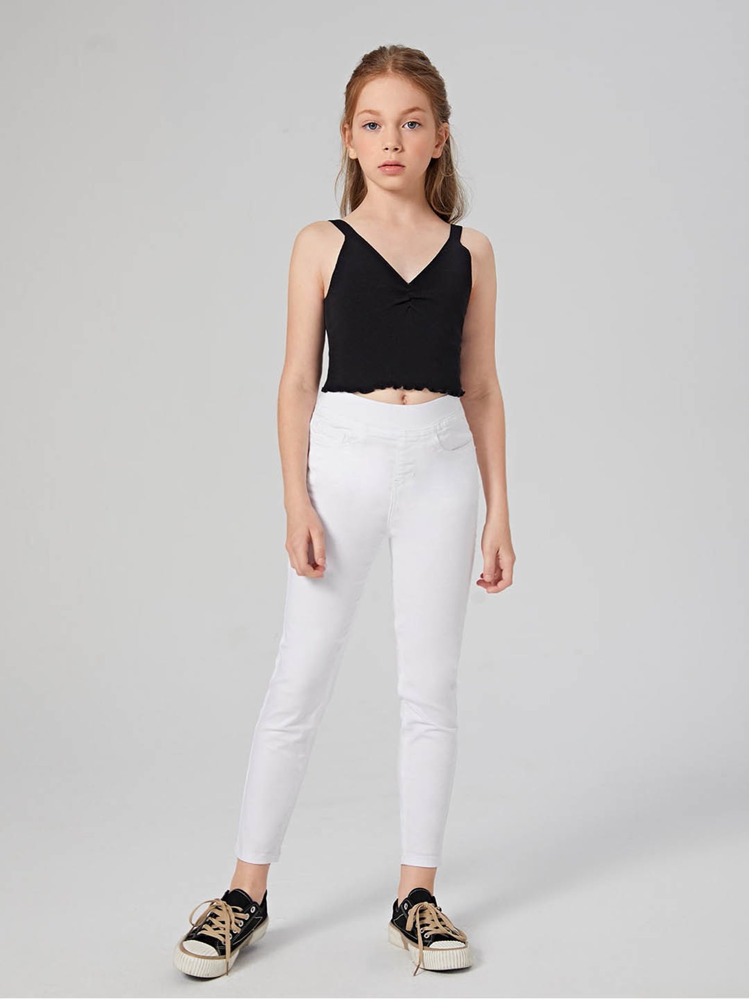 Kotty Girls White Solid Jeans