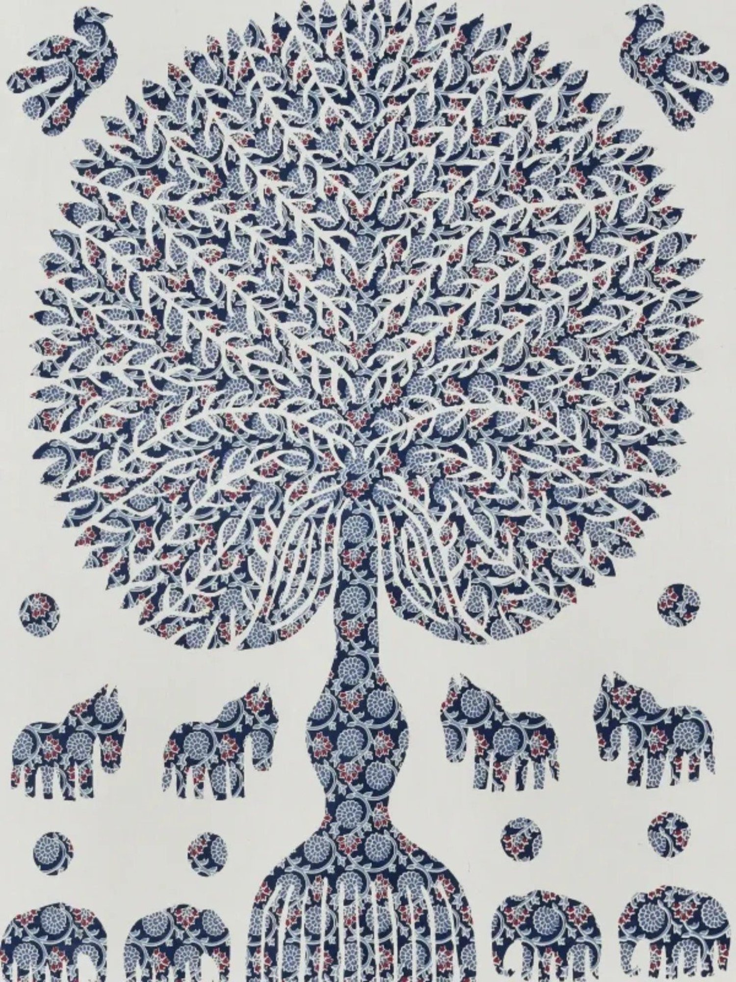 Living Roots Abstract Blue 240 TC Cotton Bedsheet with 2 Pillow Covers