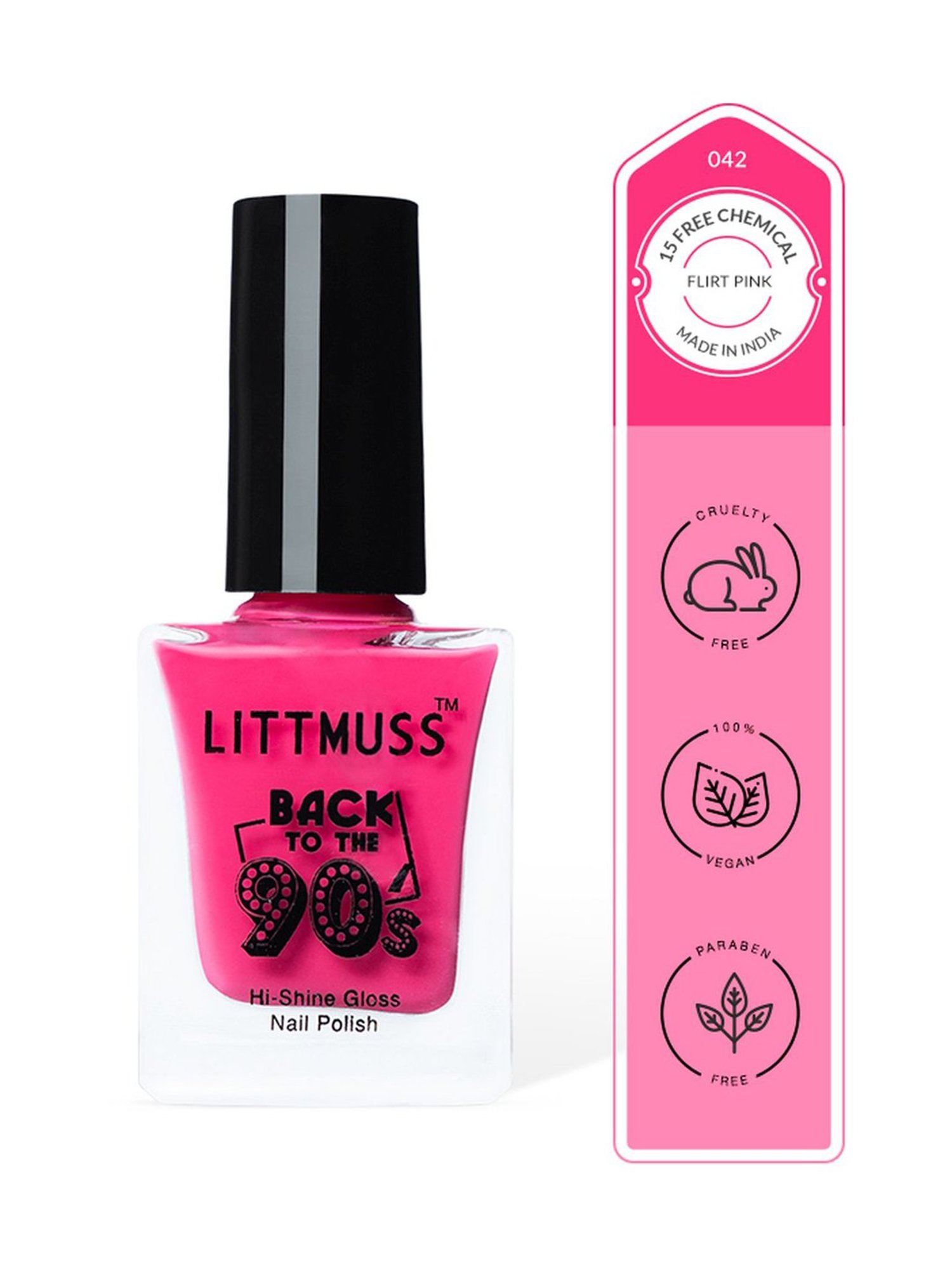 Littmuss Back To The 90's Hi Shine Gloss Nail Polish Flirt Pink 042 - 9.5 ml