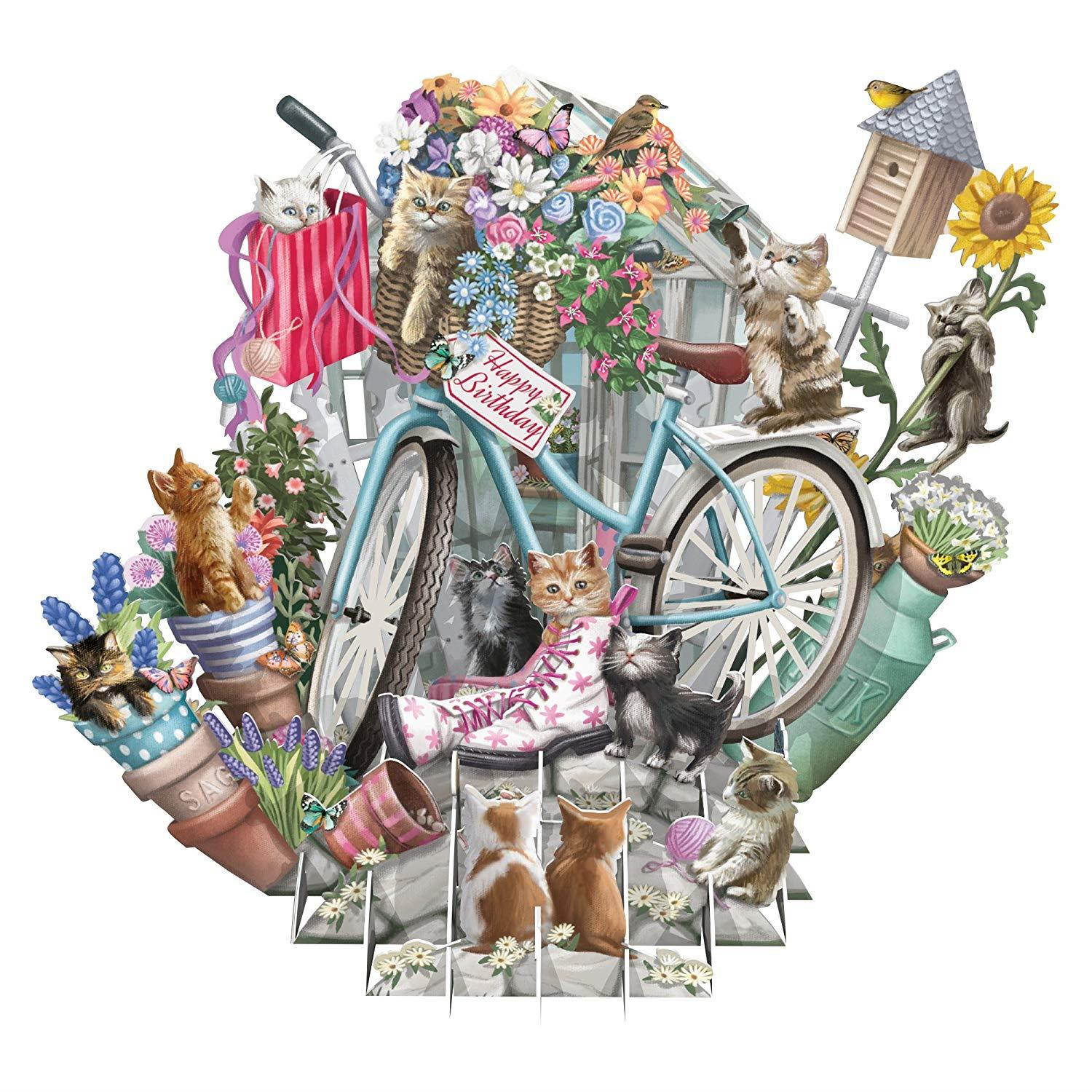 Notes and Queries Paper D'Art Kittens 3D Pop Up Greeting Card Birthday