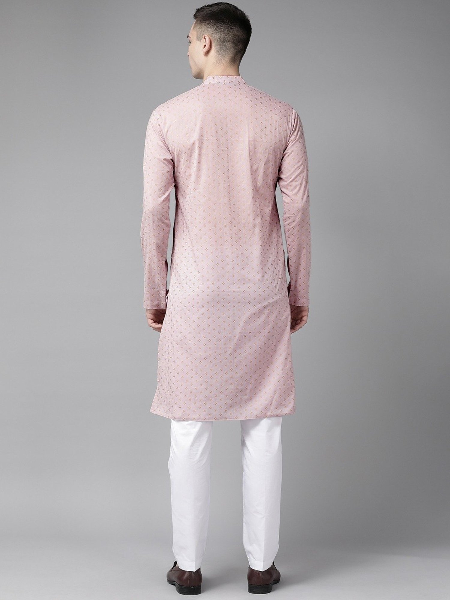 See Designs Pink & White Cotton Regular Fit Printed Kurta Bottom Set