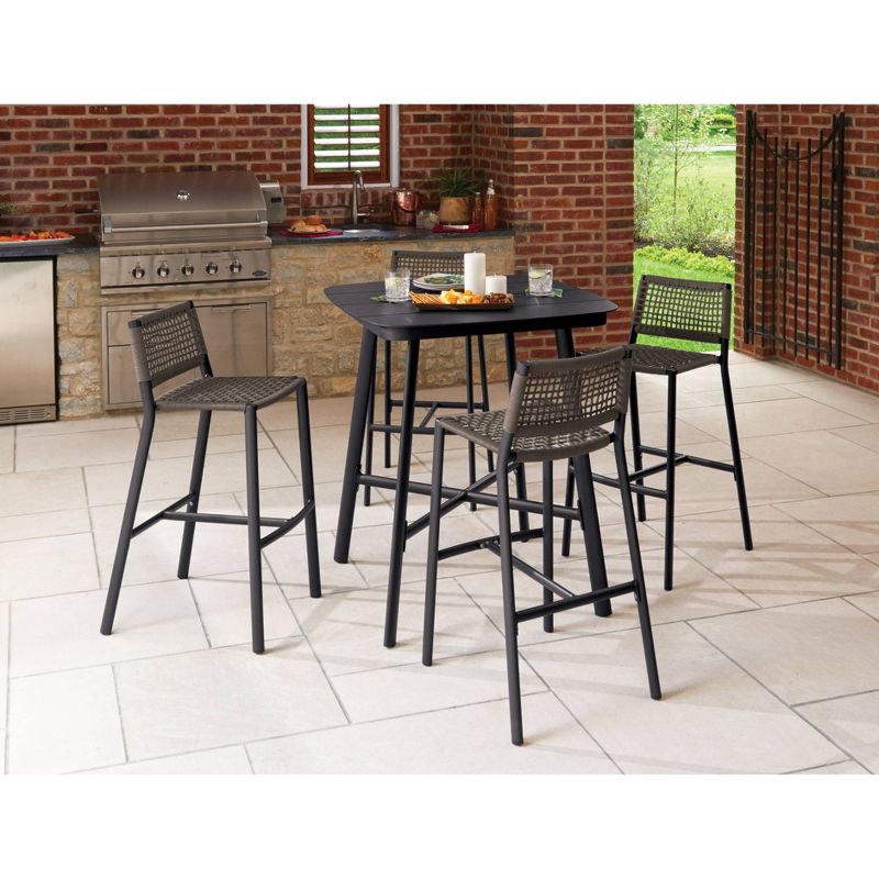 Ariesa 3pc Outdoor Bar Set - White & Gray - CosmoLiving