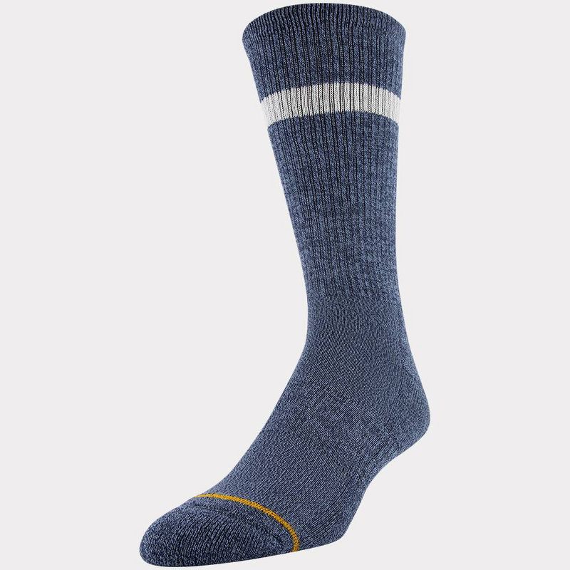 Signature Gold by GOLDTOE Men's Native Nomad Crew Retro Sport Stripe Socks 2pk - Denim 6-12.5