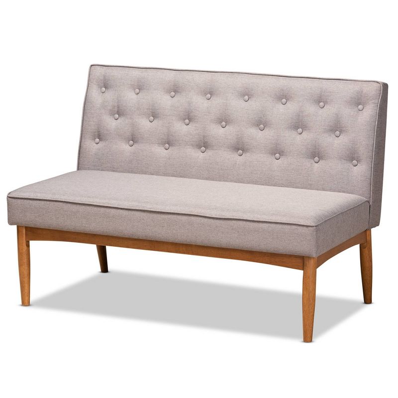 3pc Sanford Tan Wood Dining Nook Set Walnut Brown - Baxton Studio