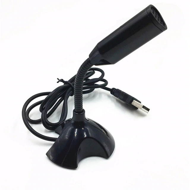 NEW Adjustable USB Laptop Microphone Mini Studio Speech Microphone Stand Mic With Holder for Desktop PC High Quality(black)